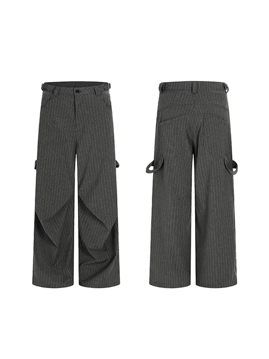 FLYOFF | Vintage Pinstripe Pleated Relaxed Trousers