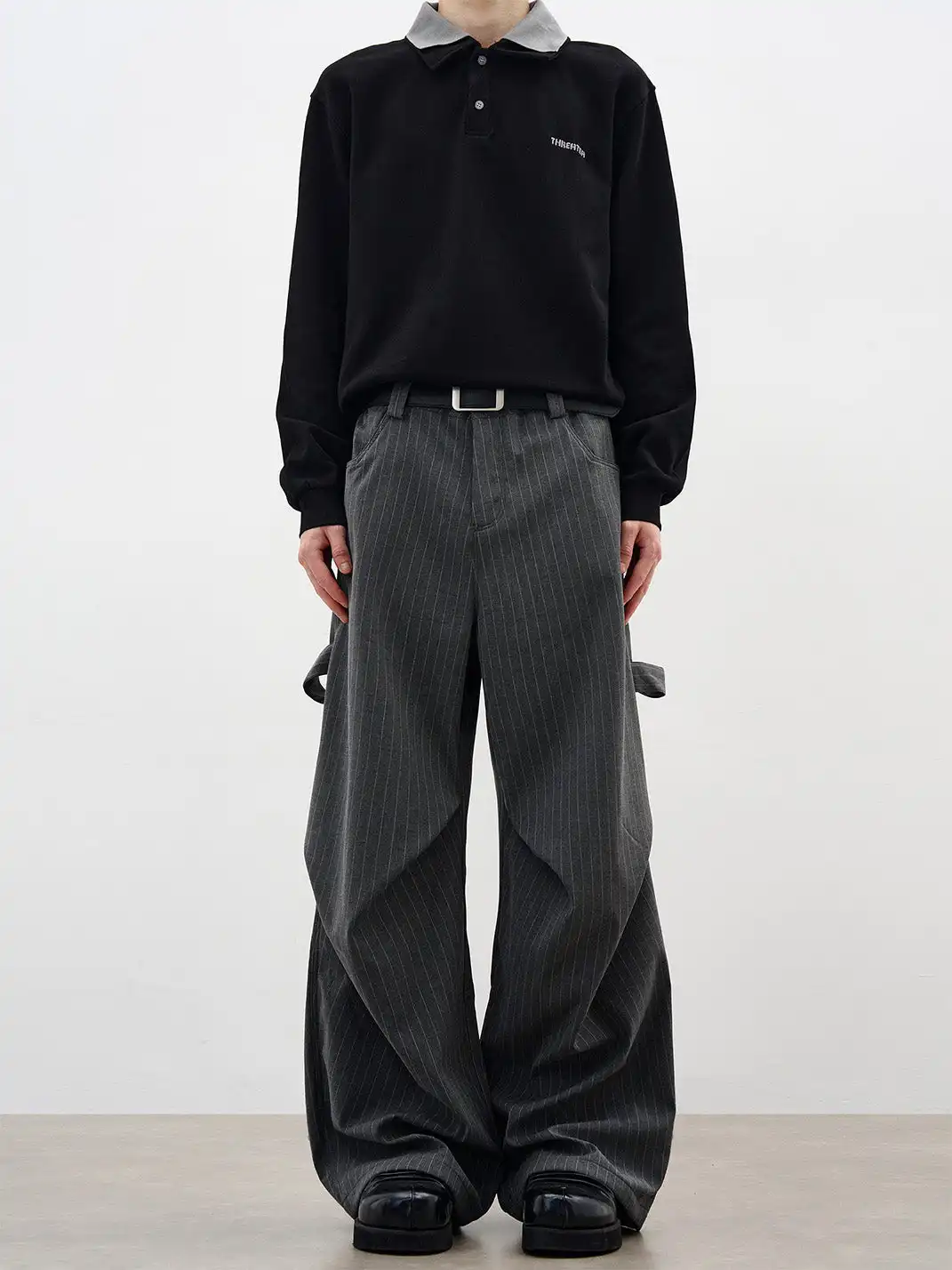 FLYOFF | Vintage Pinstripe Pleated Relaxed Trousers