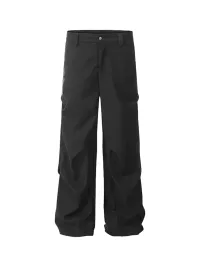 FLYOFF | High-End Wrinkled Black Slacks