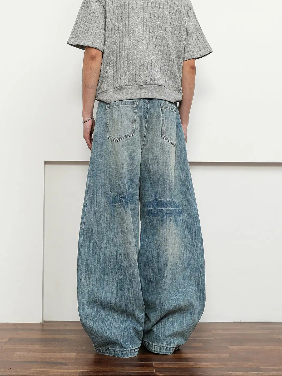 FLYOFF | Vintage Banded Wide-Leg Baggy Jeans