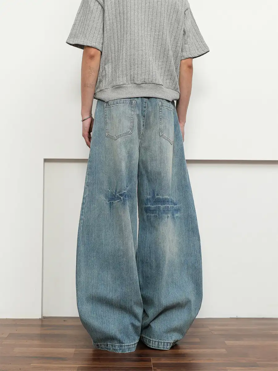 FLYOFF | Vintage Banded Wide-Leg Baggy Jeans - 3