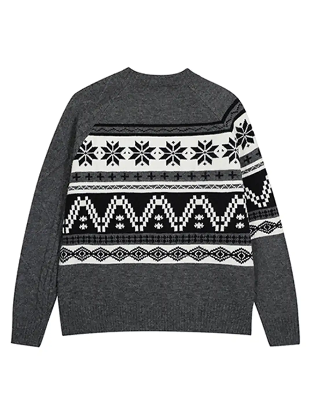 FLYOFF | Fair Isle Color-Block Buttoned Knit Cardigan