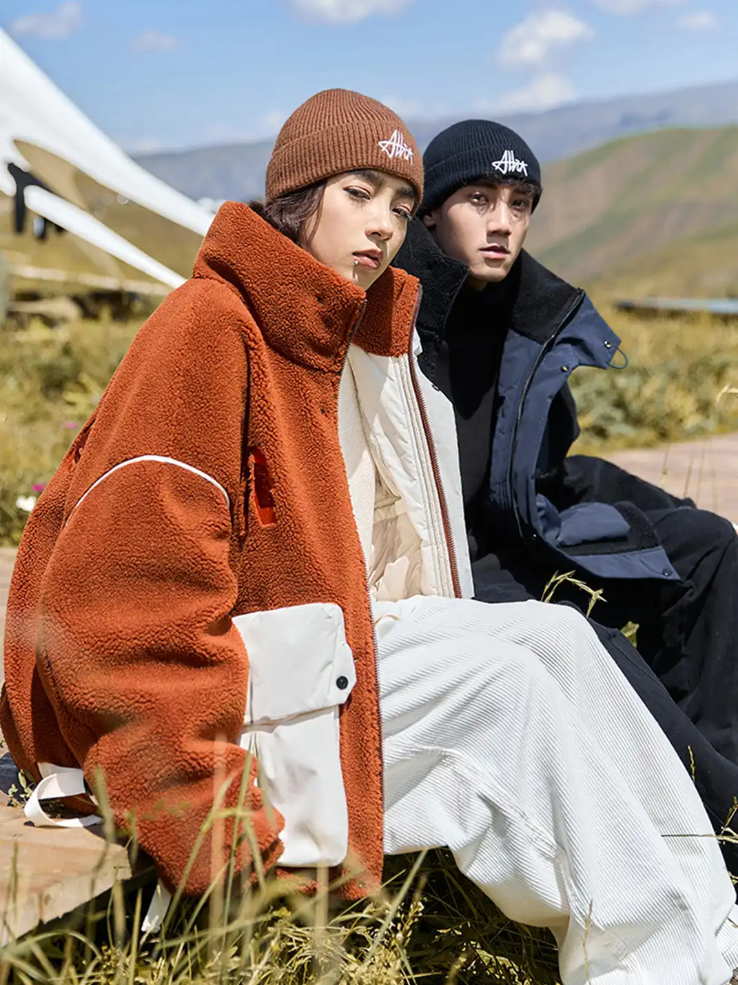 GURBAKS | Faux Fur & Down Hybrid Bomber Jacket