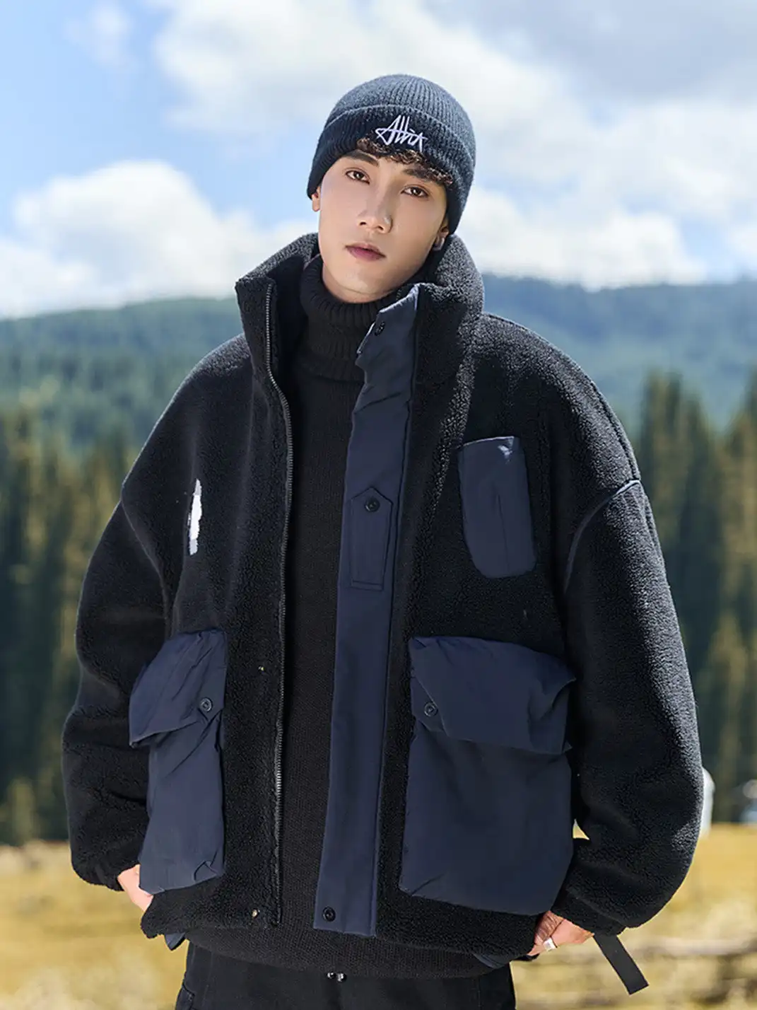 GURBAKS | Faux Fur & Down Hybrid Bomber Jacket