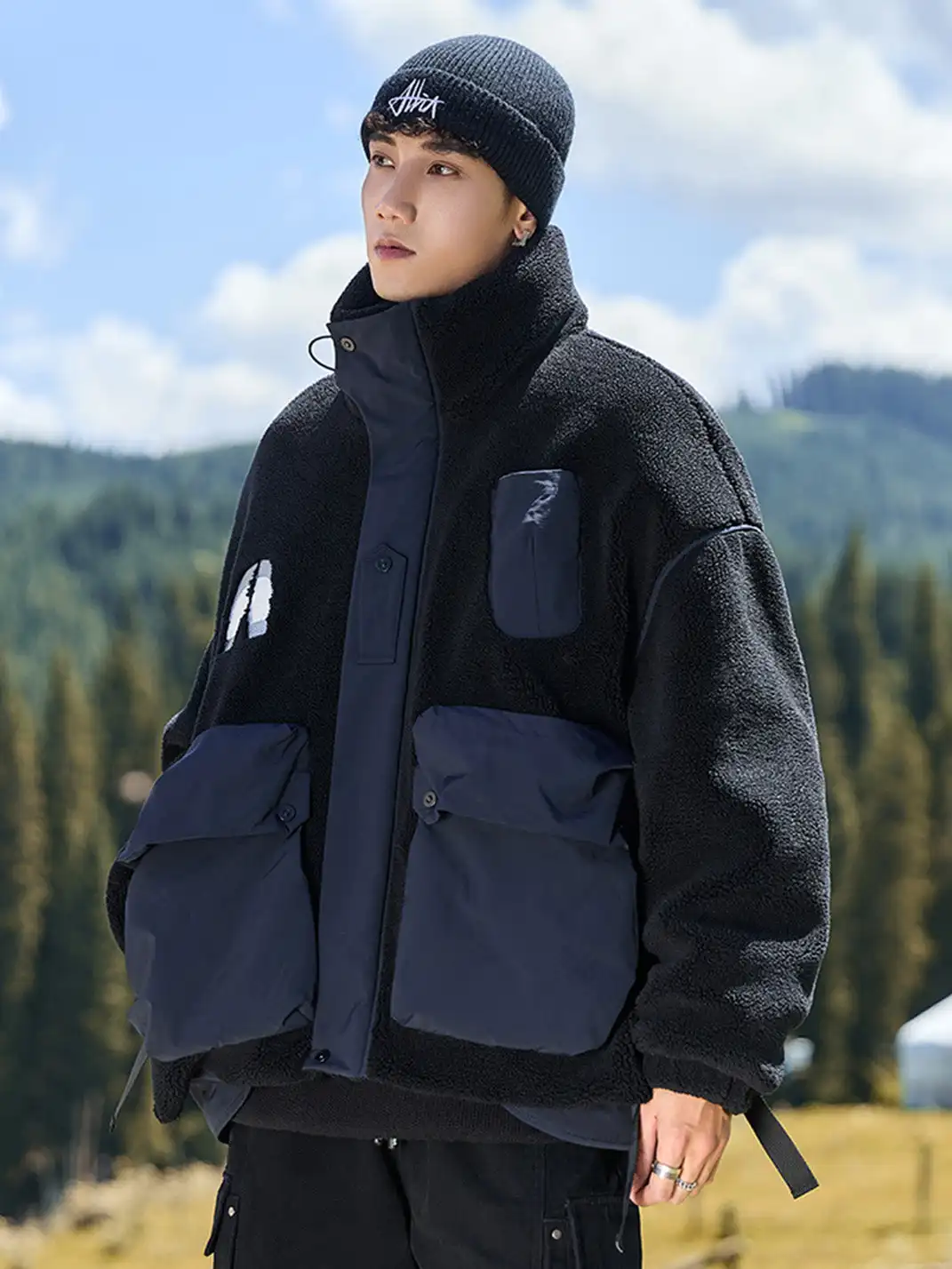 GURBAKS | Faux Fur & Down Hybrid Bomber Jacket