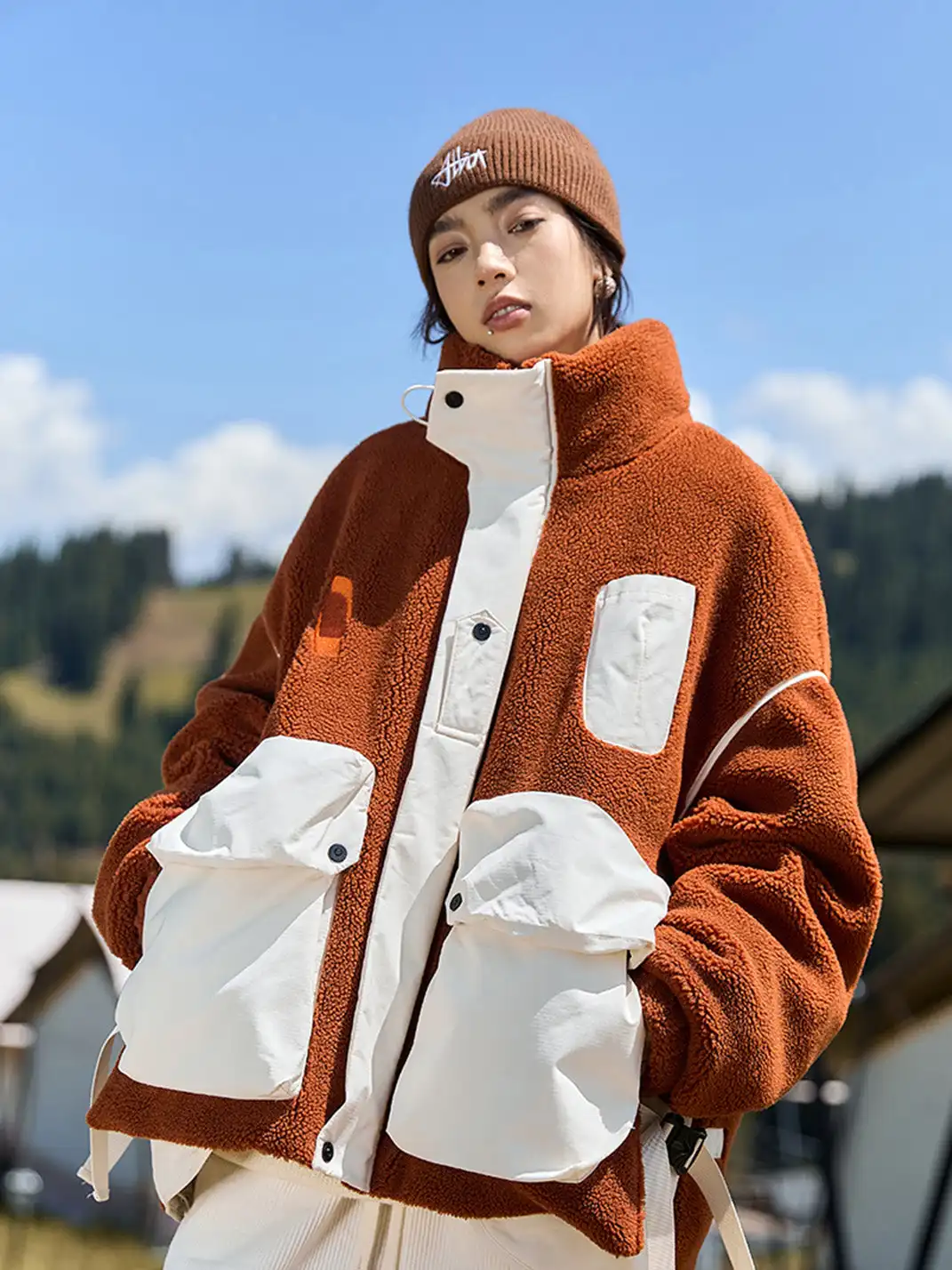 GURBAKS | Faux Fur & Down Hybrid Bomber Jacket