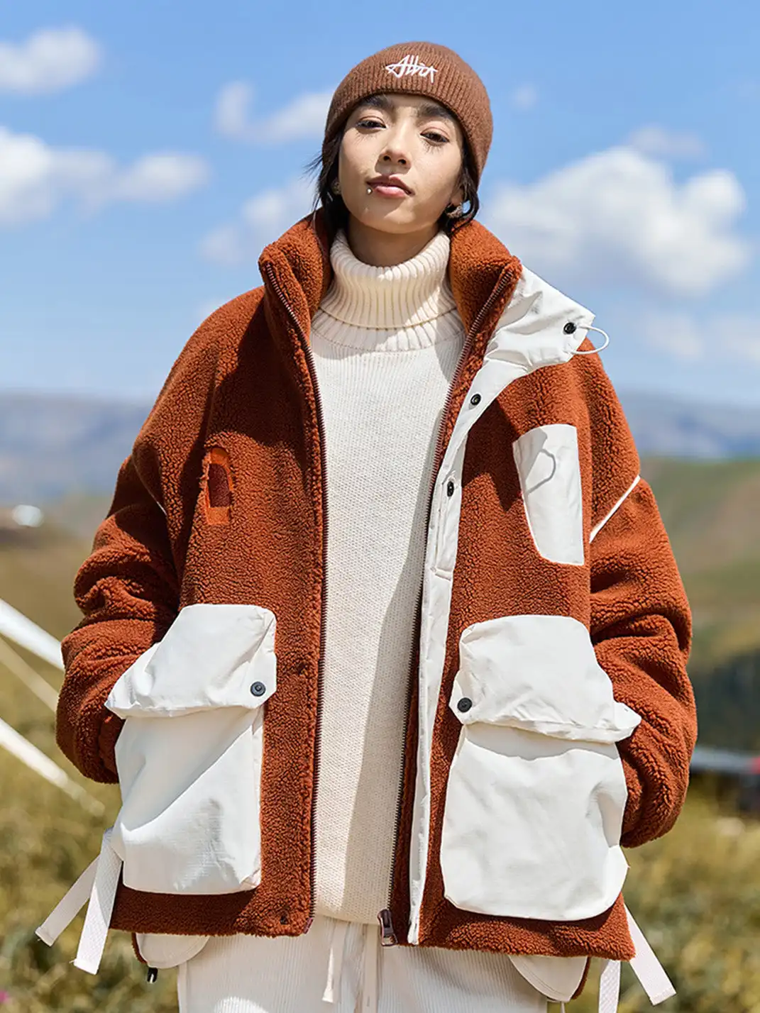 GURBAKS | Faux Fur & Down Hybrid Bomber Jacket