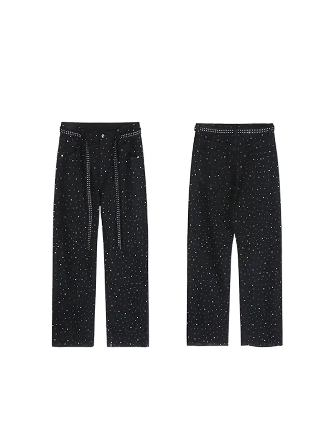 GURBAKS | Studded Denim Streetwear Loose Fit Jeans