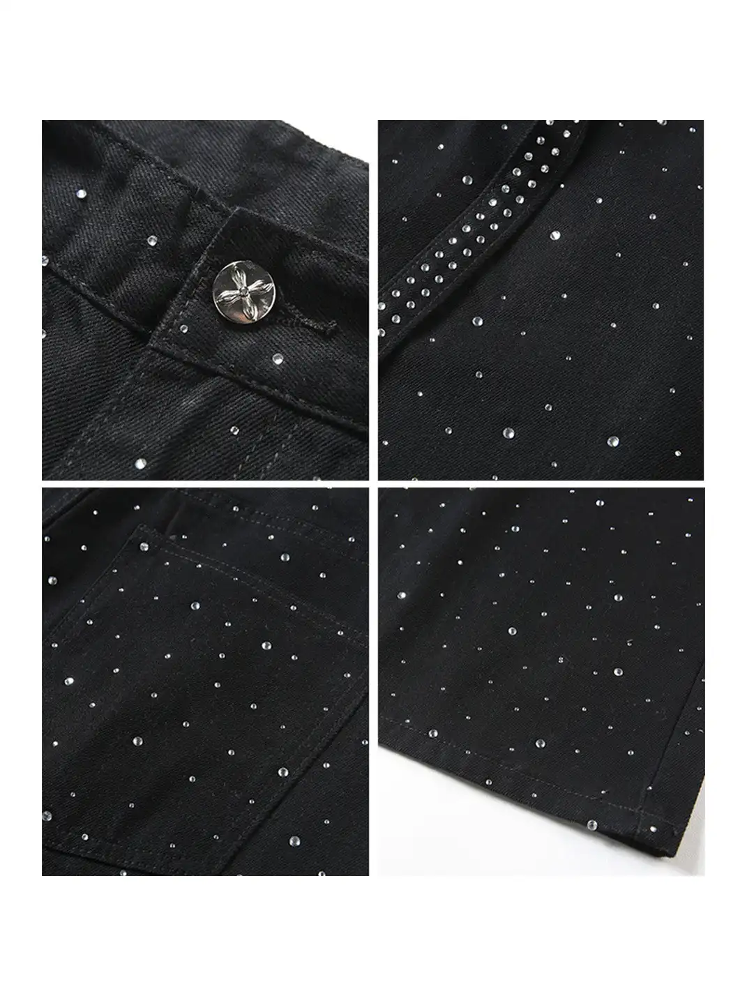 GURBAKS | Studded Denim Streetwear Loose Fit Jeans