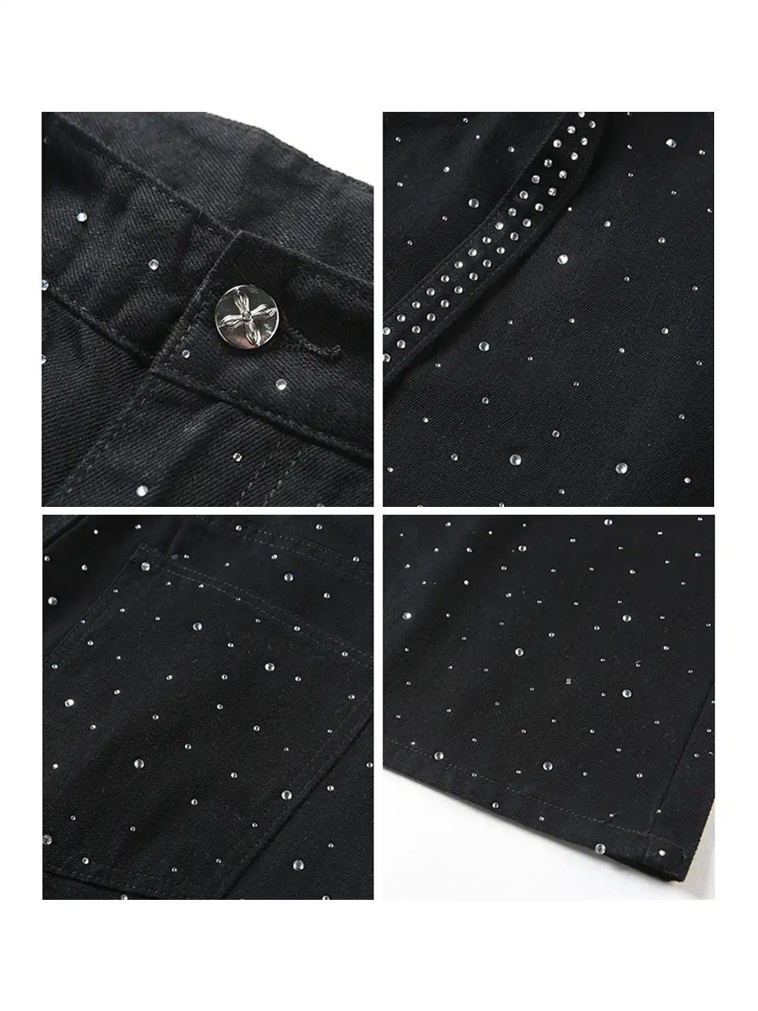 GURBAKS | Studded Denim Streetwear Loose Fit Jeans