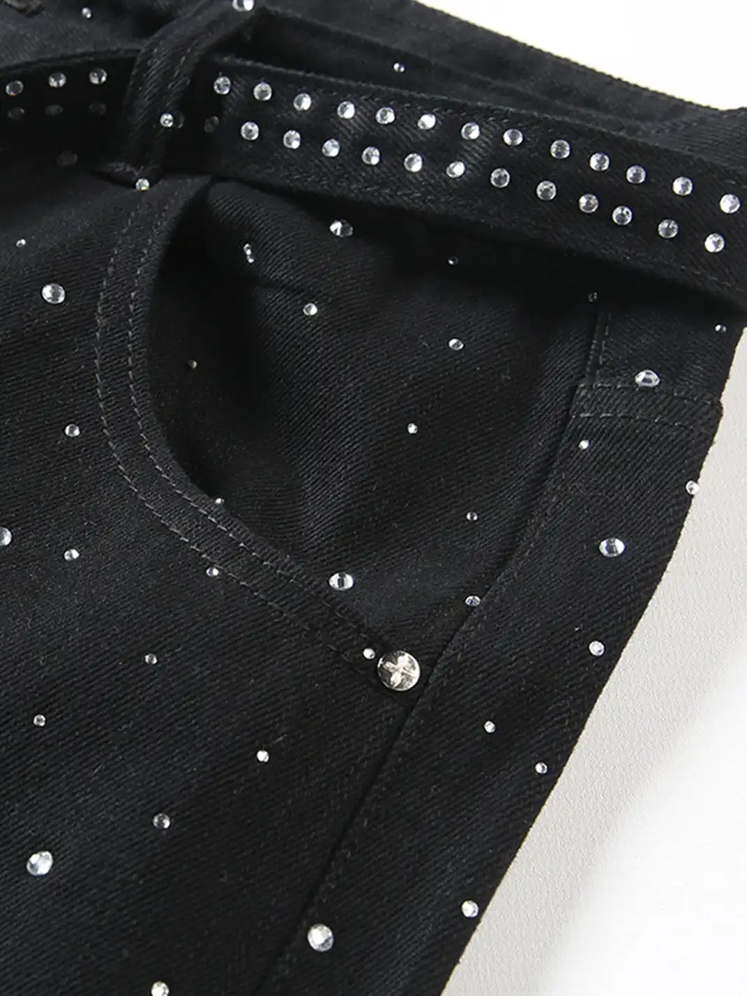 GURBAKS | Studded Denim Streetwear Loose Fit Jeans