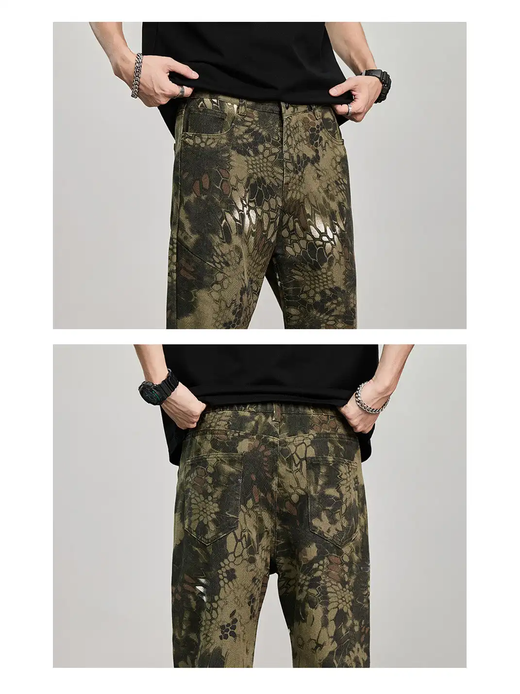 GURBAKS | Men's Camouflage Floral Straight-Leg Jeans