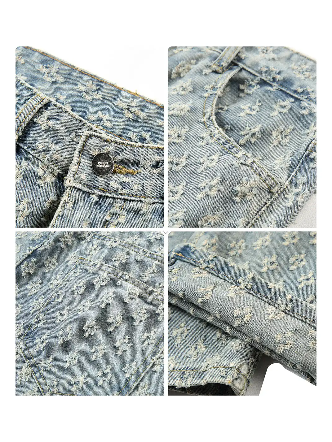 GURBAKS | Vintage Floral Straight-Leg Denim Pants