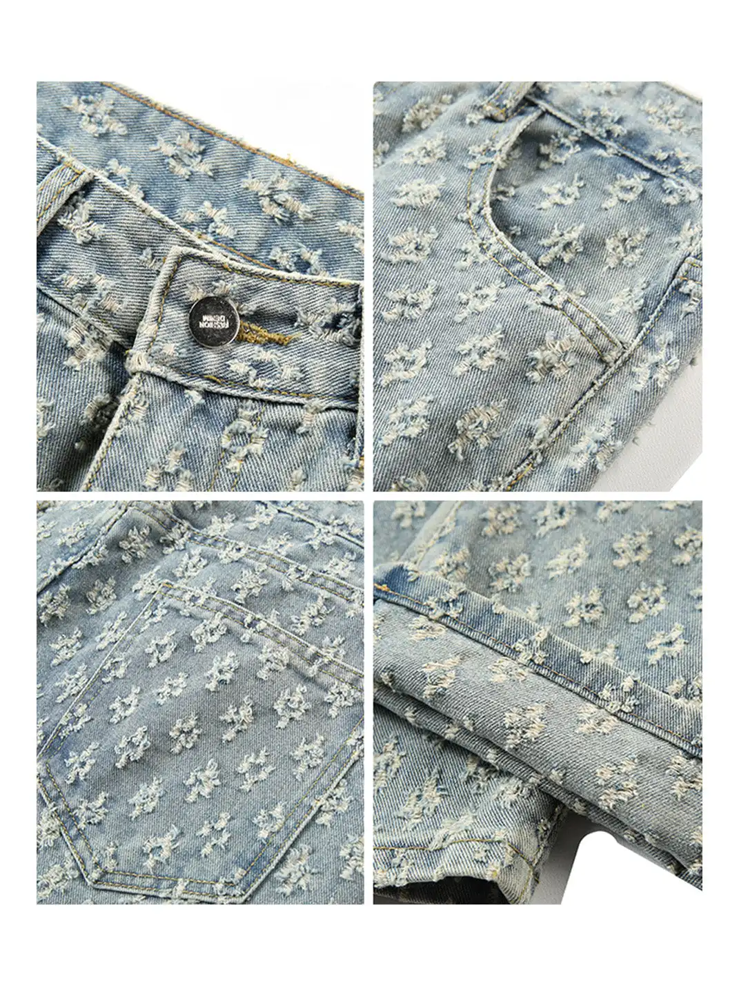 GURBAKS | Vintage Floral Straight-Leg Denim Pants