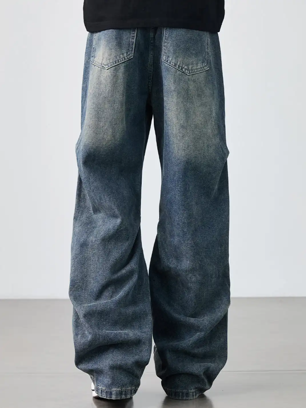 GURBAKS | Vintage Washed Loose Fit Wide-Leg Jeans