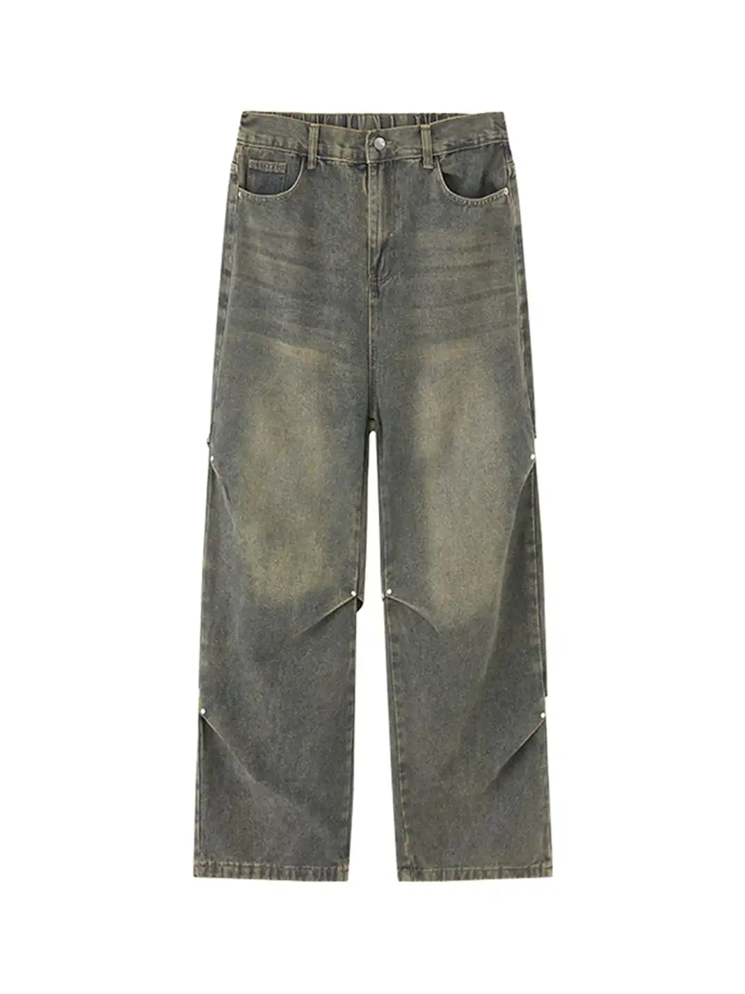 GURBAKS | Vintage Washed Loose Fit Wide-Leg Jeans