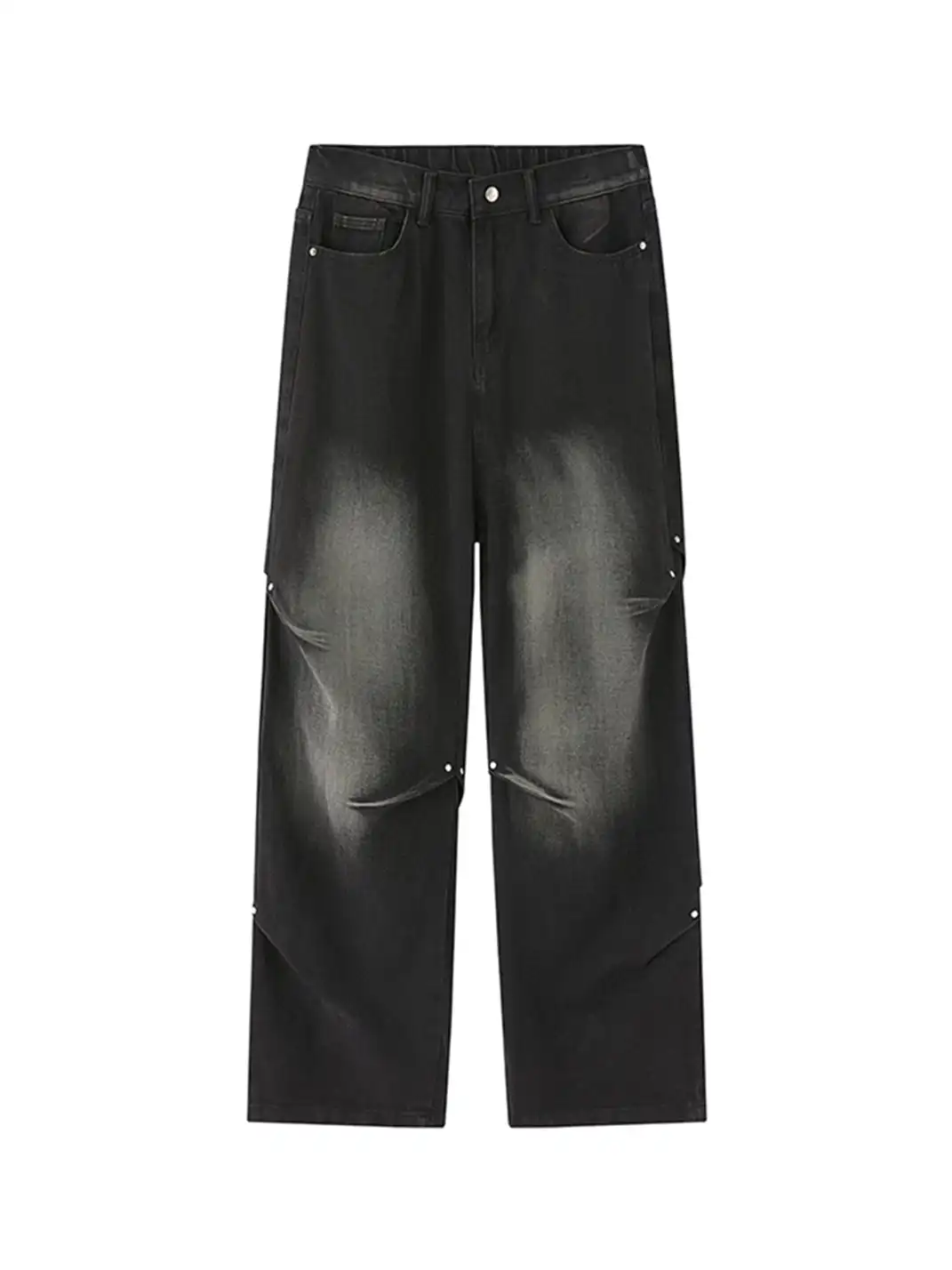 GURBAKS | Vintage Washed Loose Fit Wide-Leg Jeans
