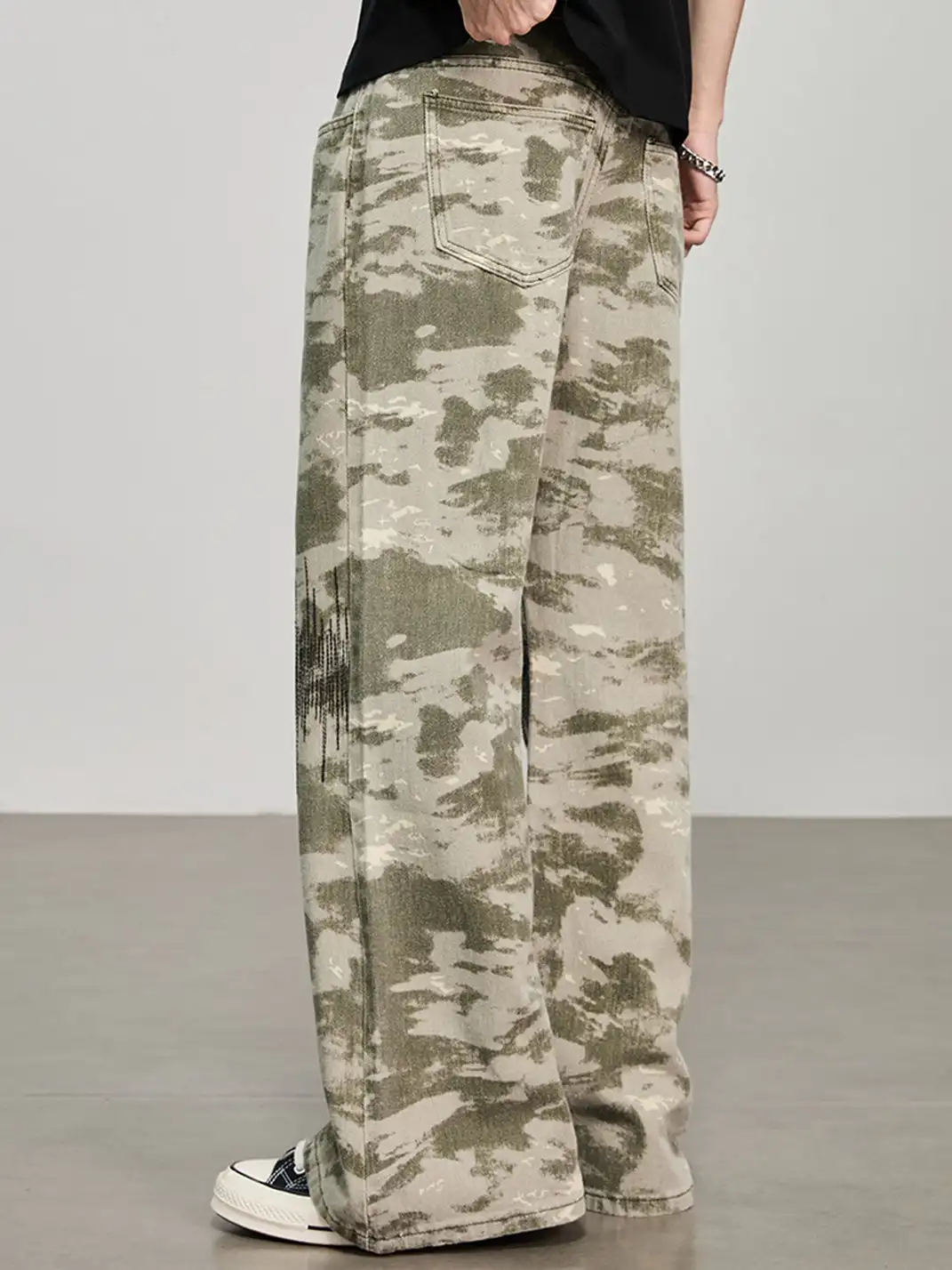 GURBAKS | Camouflage Wide-Leg Straight-Leg Casual Pants