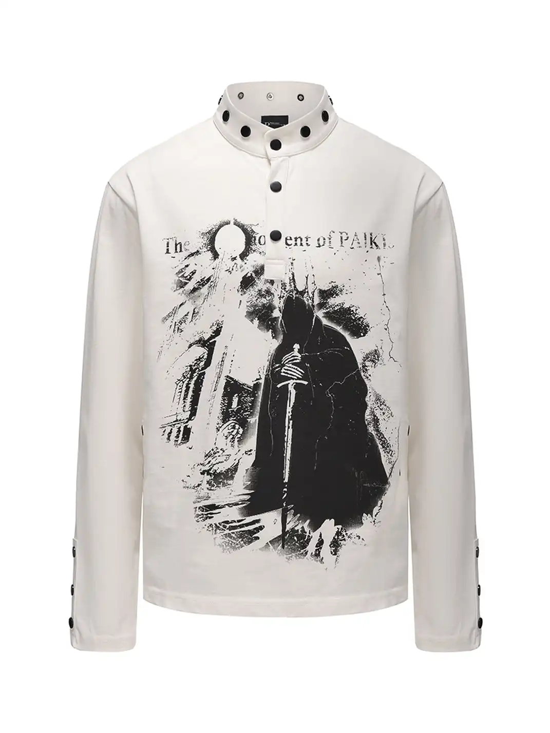 PAIKI | Print Henley Long Sleeve Sweatshirt