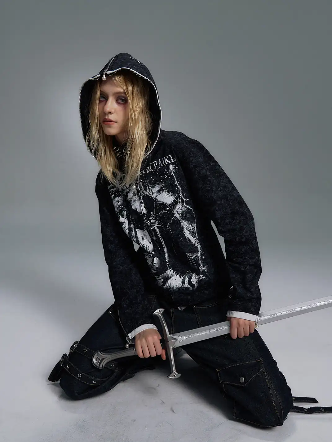 PAIKI | Print Zip-Up Hoodie