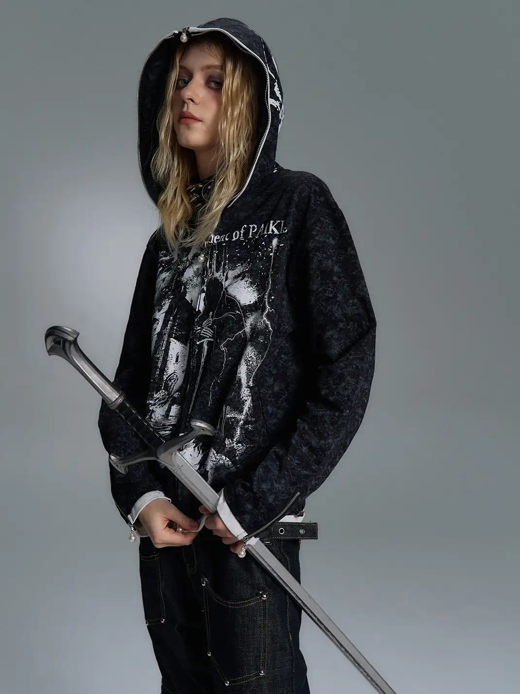 PAIKI | Print Zip-Up Hoodie