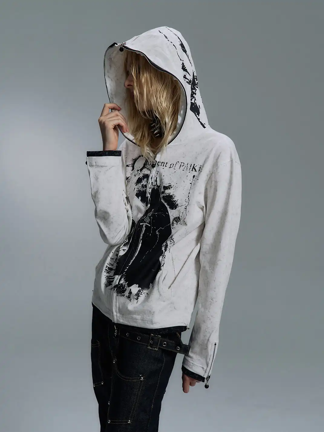 PAIKI | Print Zip-Up Hoodie
