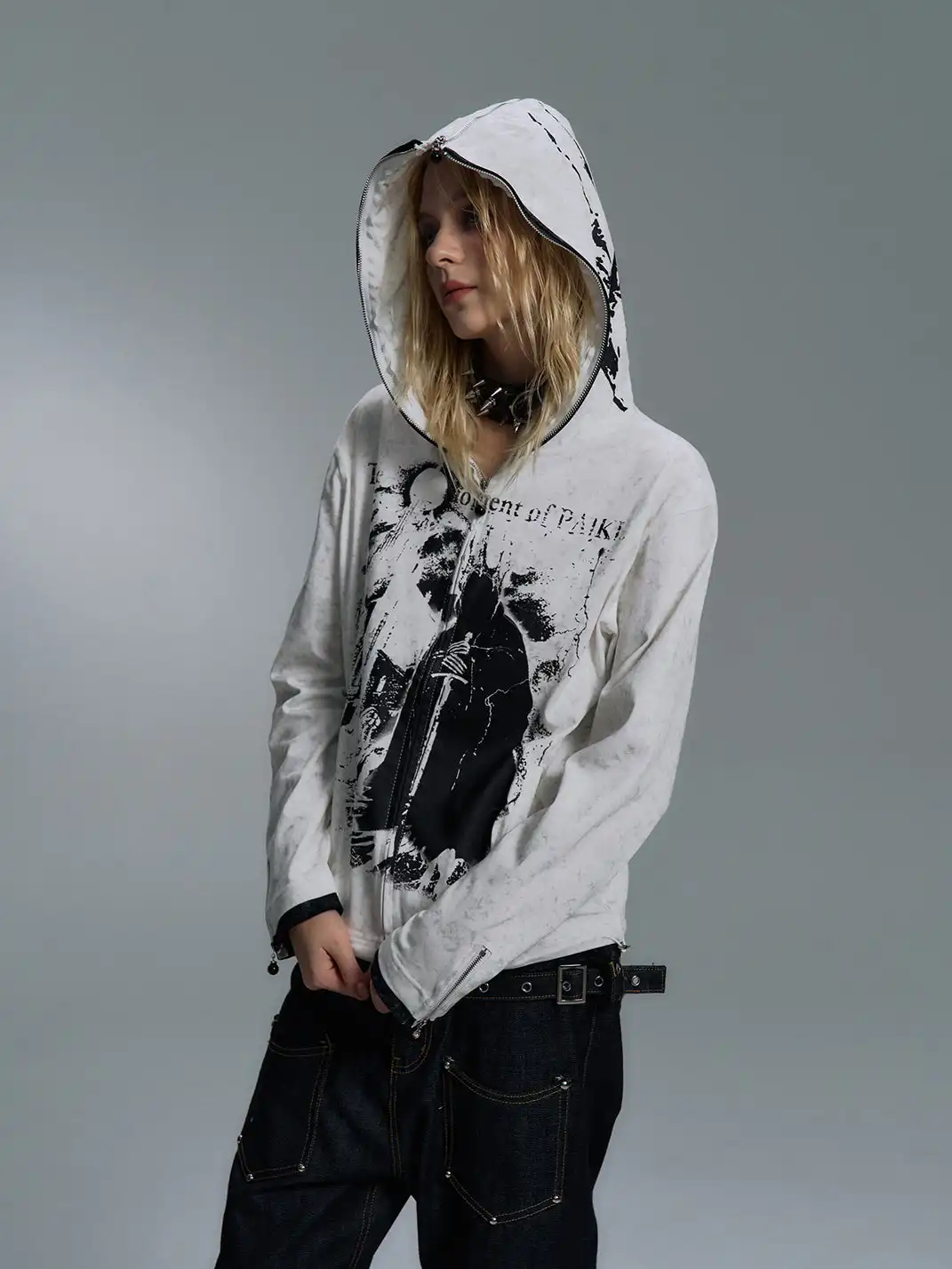 PAIKI | Print Zip-Up Hoodie