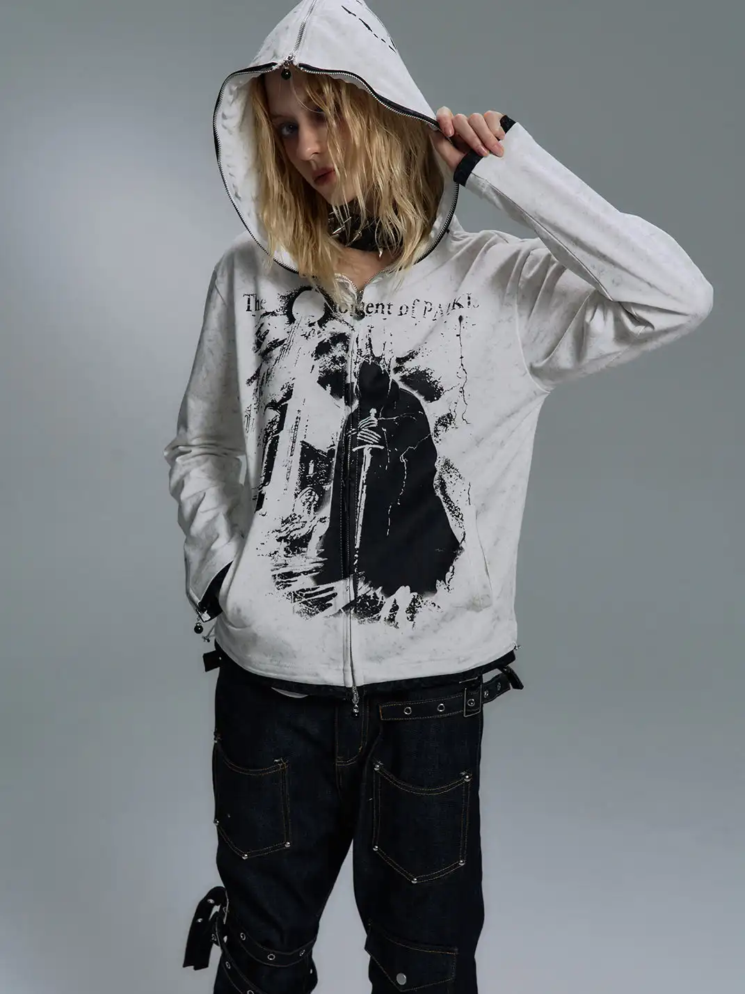 PAIKI | Print Zip-Up Hoodie