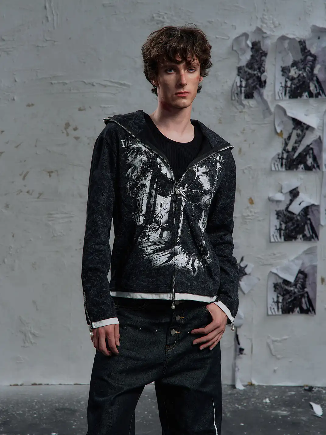 PAIKI | Print Zip-Up Hoodie