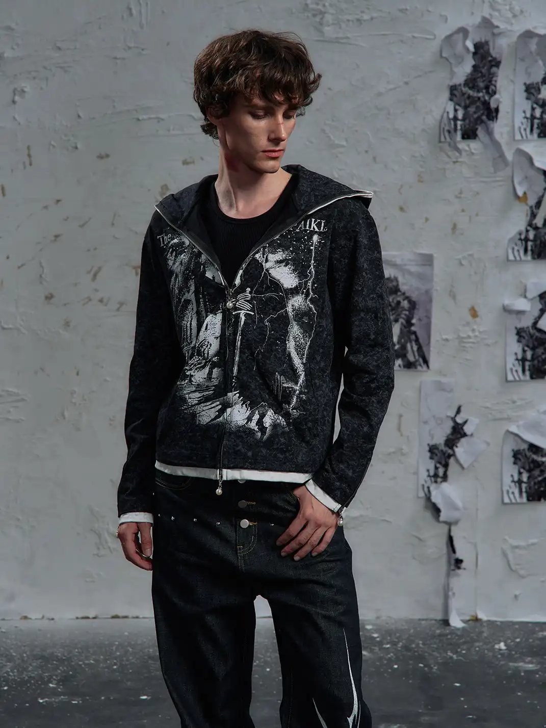 PAIKI | Print Zip-Up Hoodie
