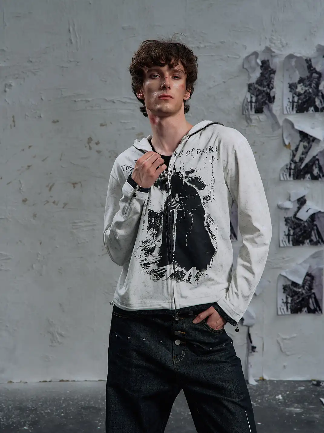 PAIKI | Print Zip-Up Hoodie