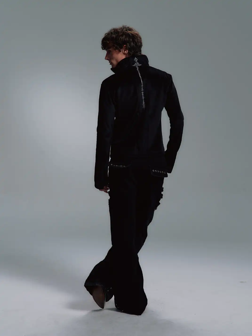 PAIKI | Skull Singer & Music Note Velvet Zip Jacket