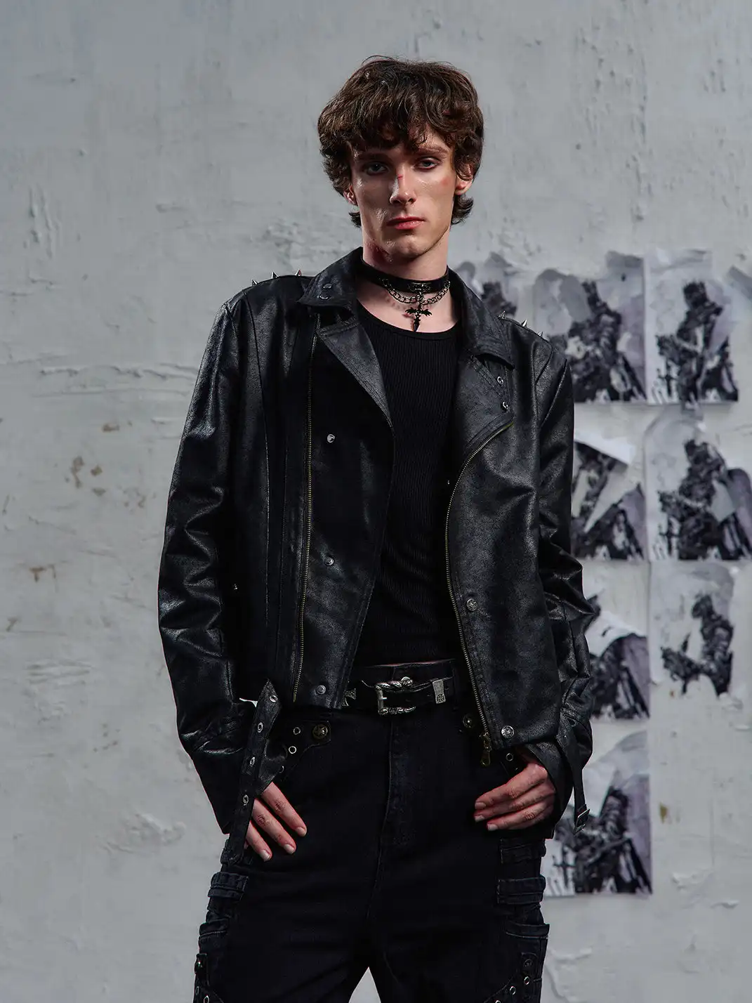 PAIKI | Skull Headphones Leather Jacket