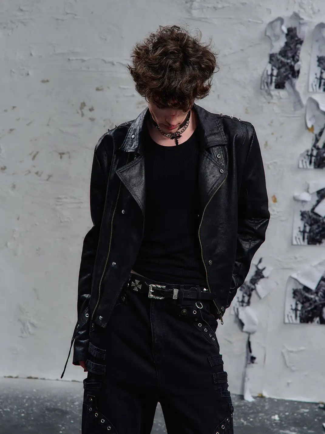 PAIKI | Skull Headphones Leather Jacket