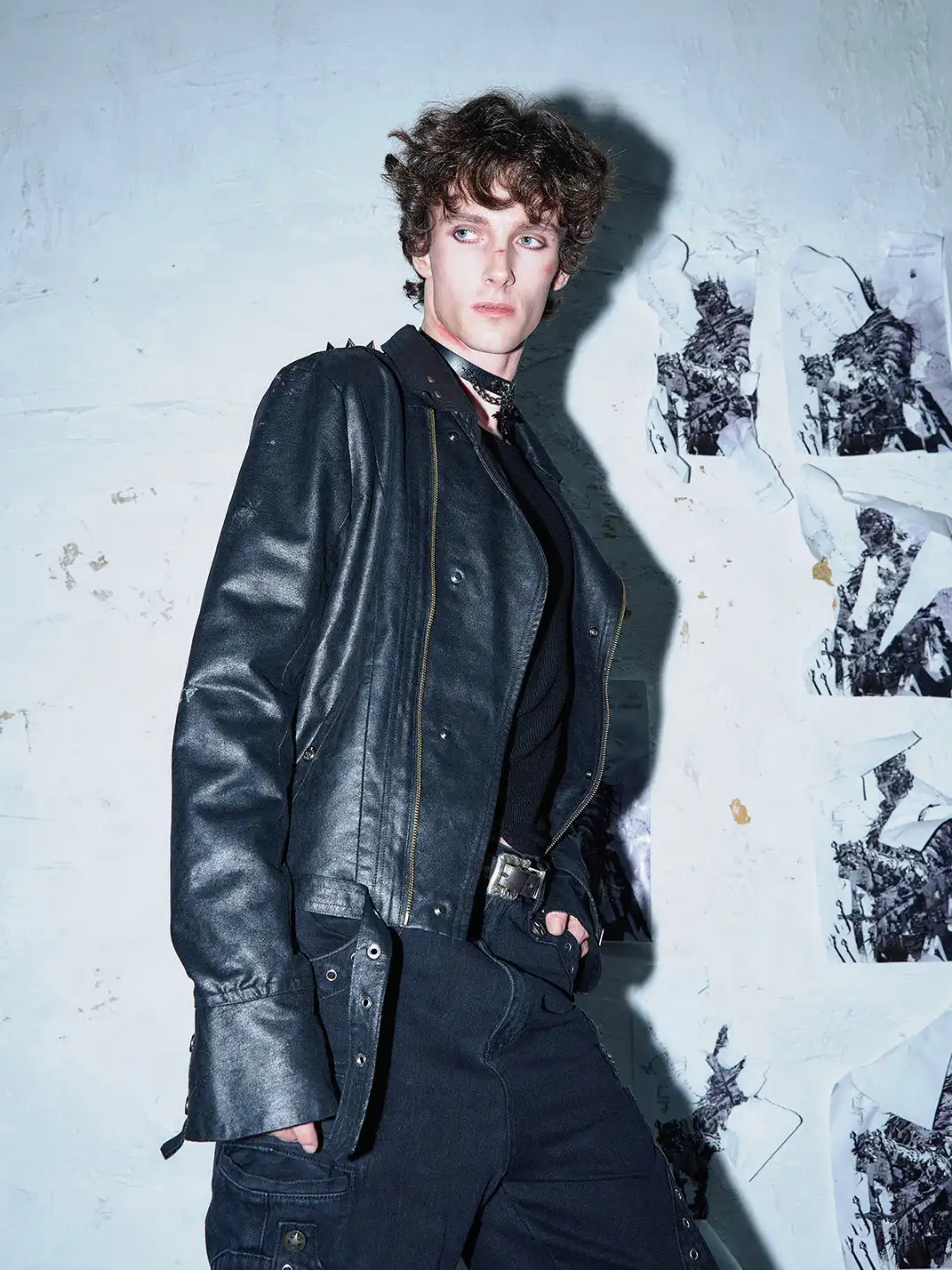 PAIKI | Skull Headphones Leather Jacket