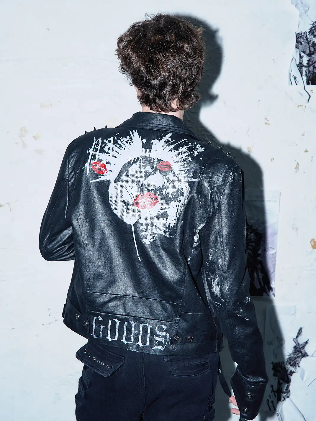 PAIKI | Skull Headphones Leather Jacket