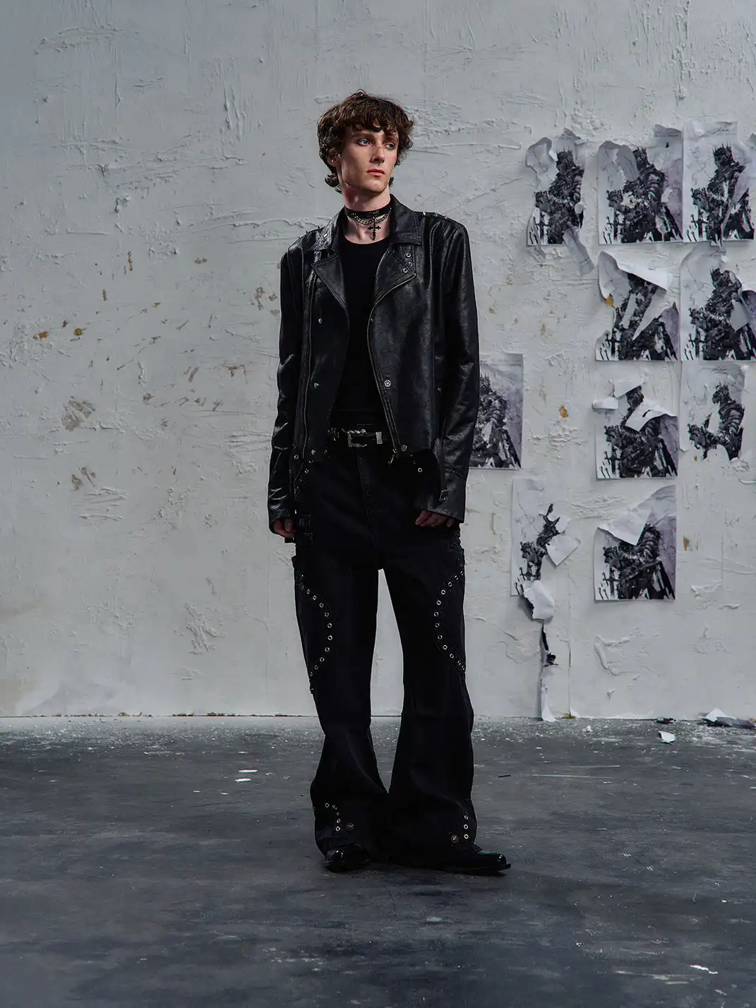 PAIKI | Skull Headphones Leather Jacket