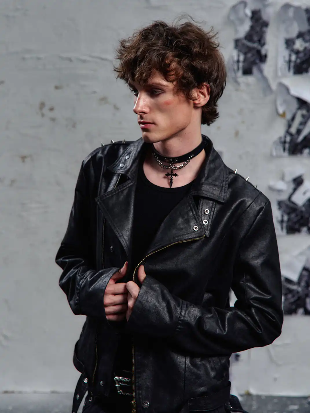 PAIKI | Skull Headphones Leather Jacket