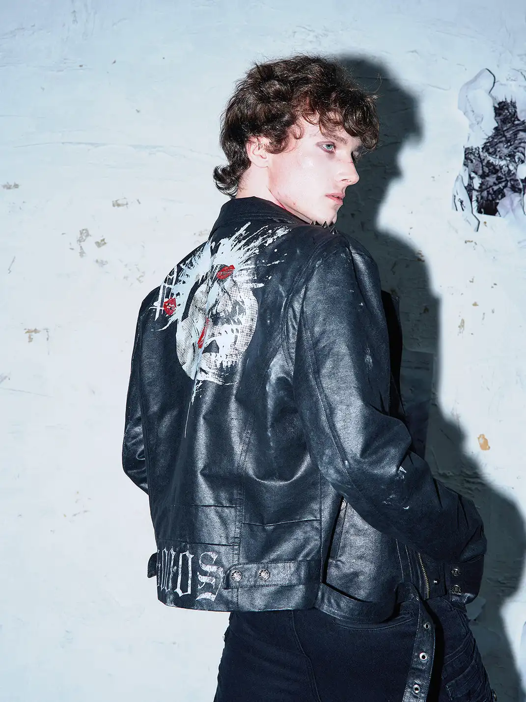 PAIKI | Skull Headphones Leather Jacket