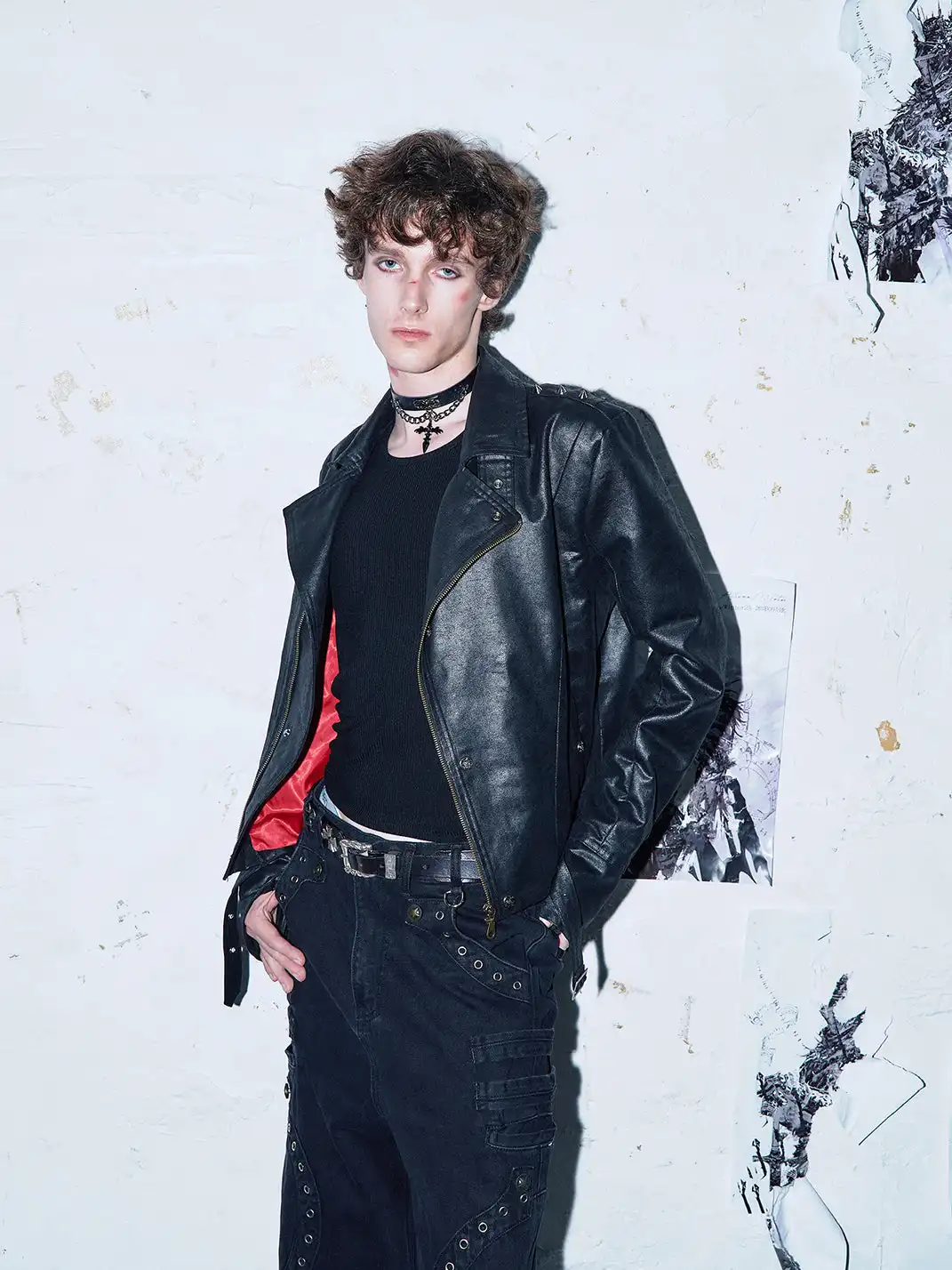 PAIKI | Skull Headphones Leather Jacket