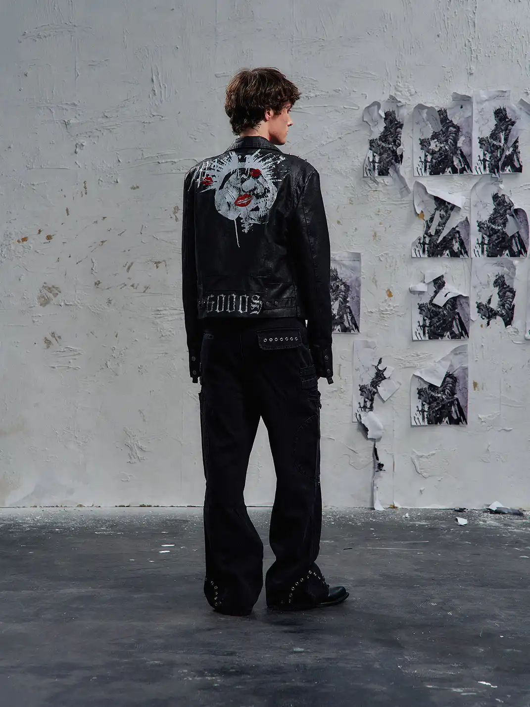 PAIKI | Skull Headphones Leather Jacket