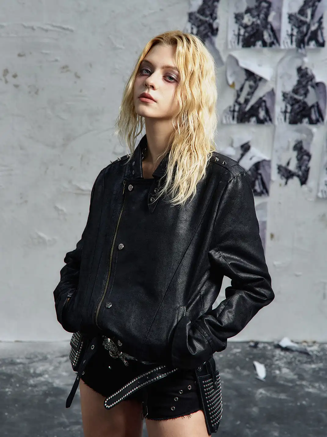 PAIKI | Skull Headphones Leather Jacket