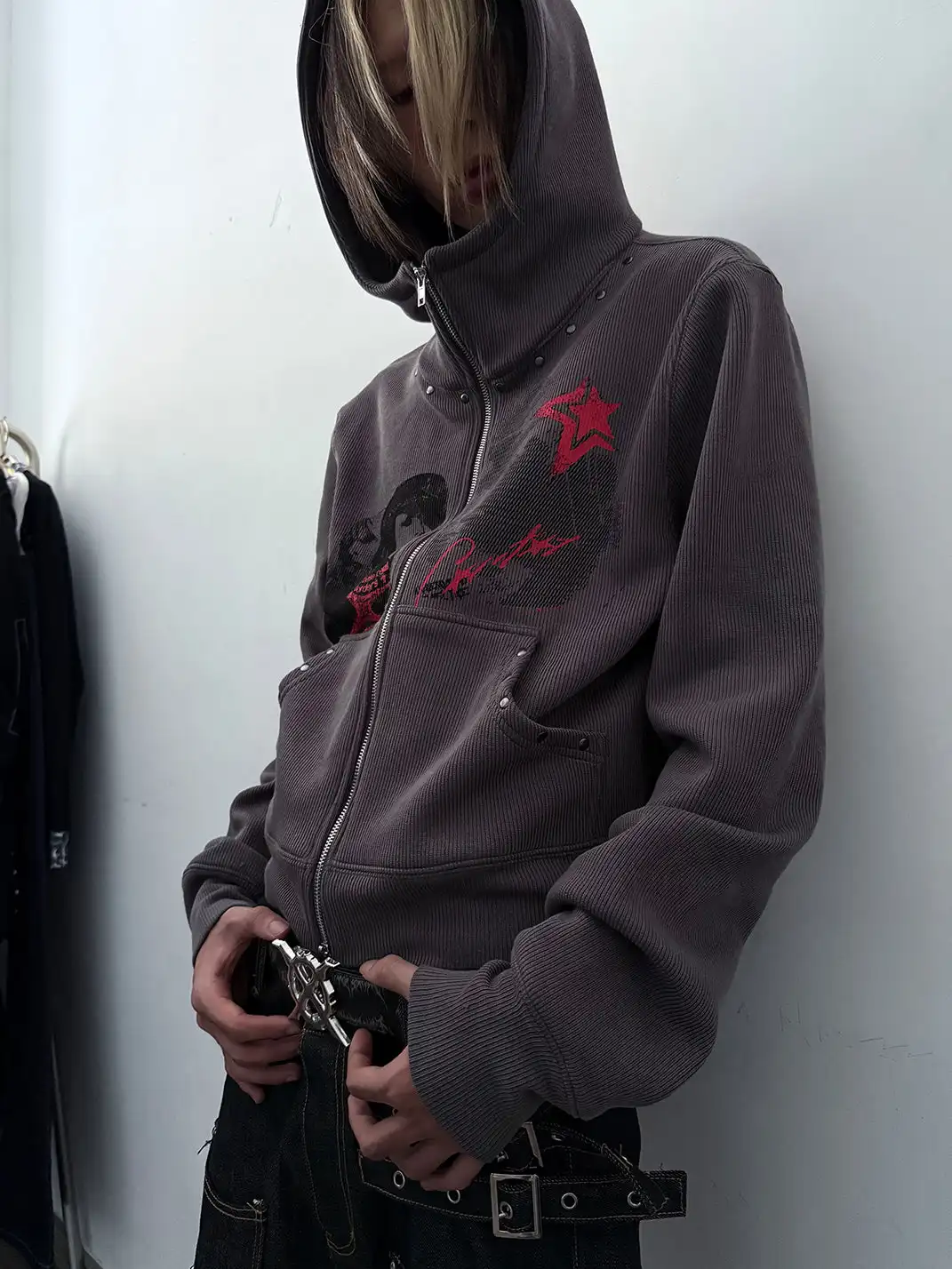 PAIKI | Studded Rebel Girl Visual Hoodie