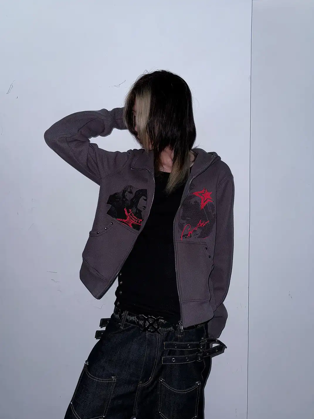 PAIKI | Studded Rebel Girl Visual Hoodie