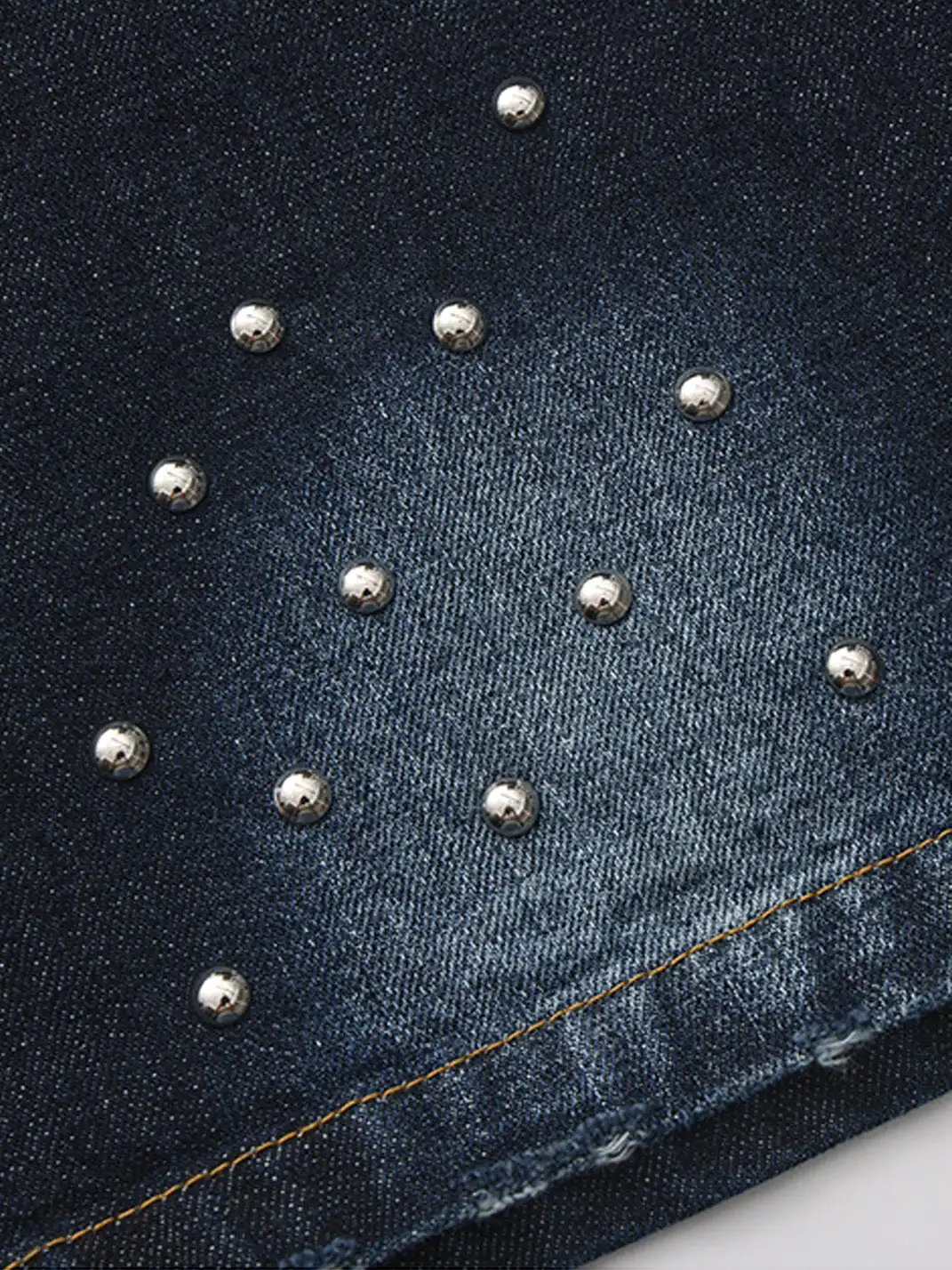 PAIKI | Plaid Patchwork Distressed Denim Pants