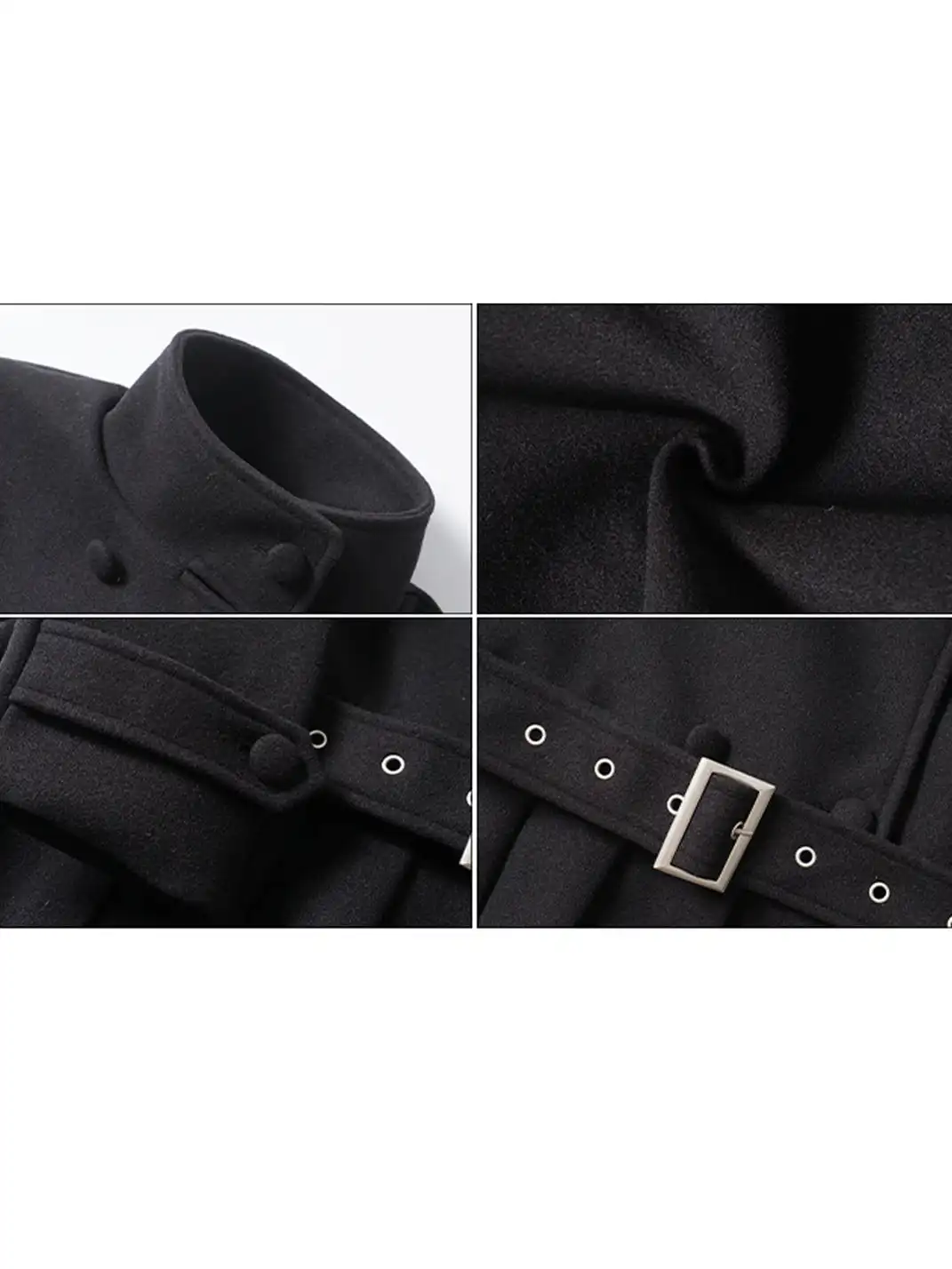 BIGGOLD | Double-Breasted Stand Collar Wool Coat