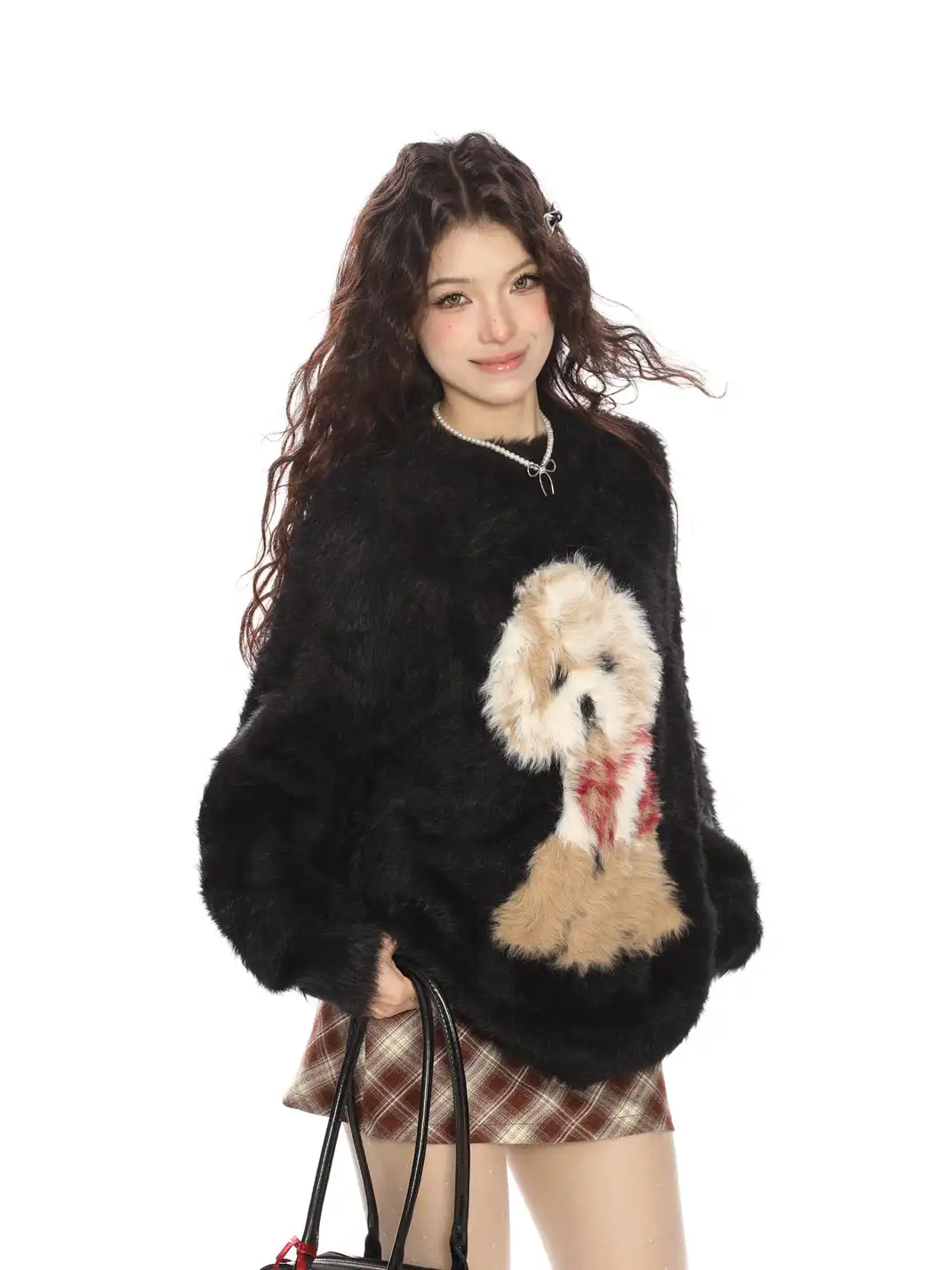 BIGGOLD | Red Christmas Dog Mohair Sweater