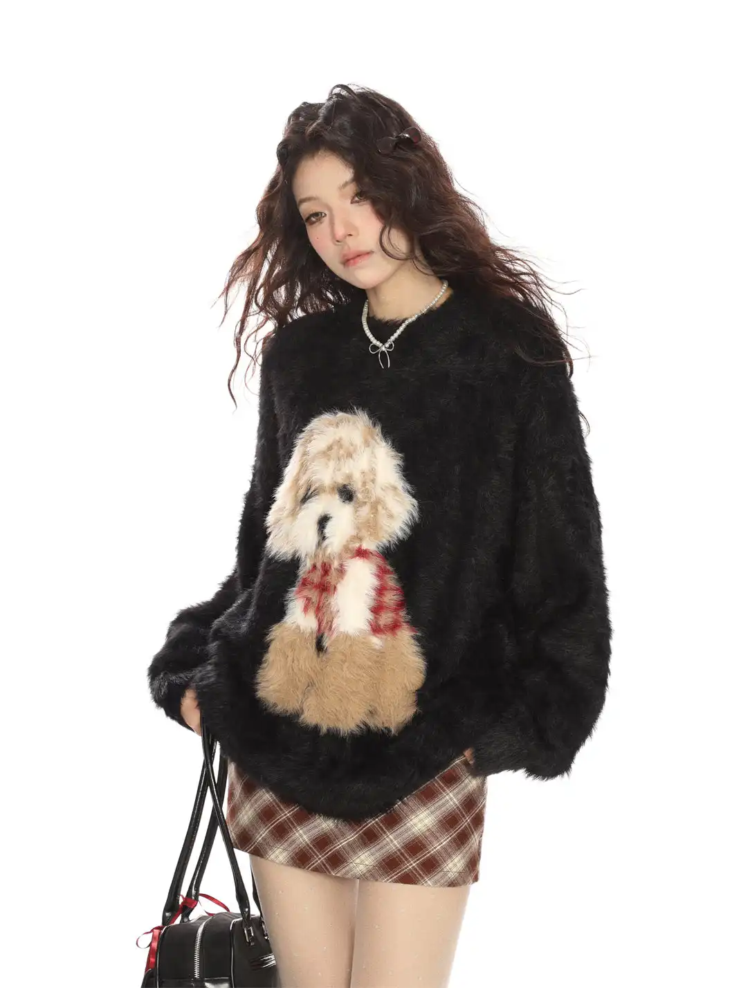BIGGOLD | Red Christmas Dog Mohair Sweater