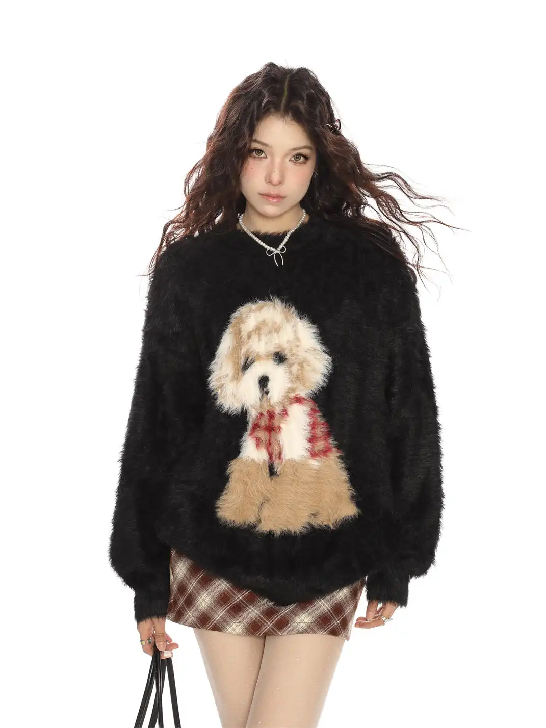 BIGGOLD | Red Christmas Dog Mohair Sweater