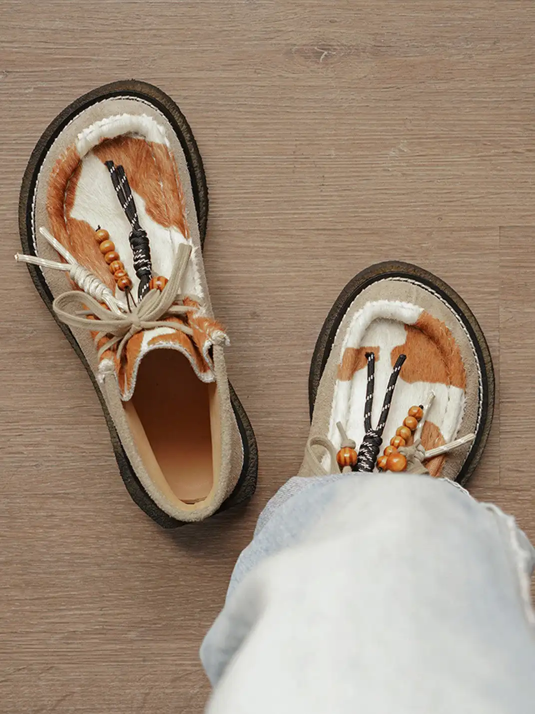 CROOKED CARD | Unique Leather Moccasin Shoes